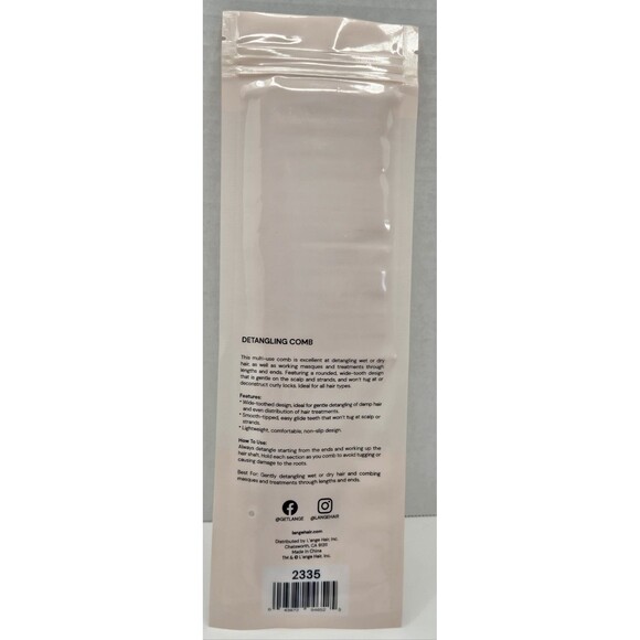 L'ange Detangling Comb 2335 9.5" Long Pink NIP - Picture 2 of 3